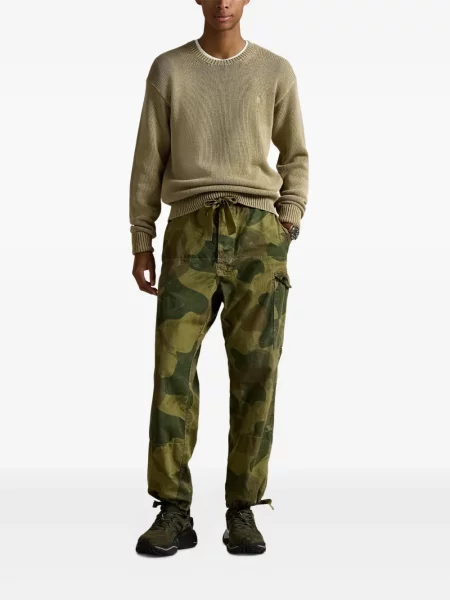 Μικρός κασκέτο Polo Ralph Lauren με χαμηλή μέση υφαίνω διαγωνίως πράσινο