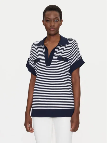 Luisa Spagnoli Tricou polo Caio alb