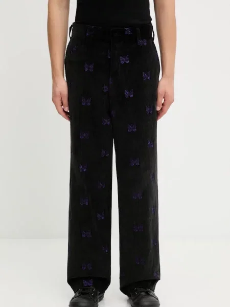 Kalhoty Needles Papillon Emb. Corduroy černá