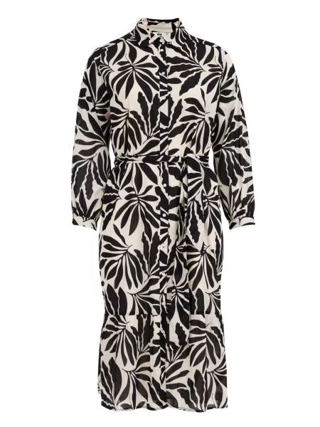 WE Fashion Rochie tip bluză bej negru