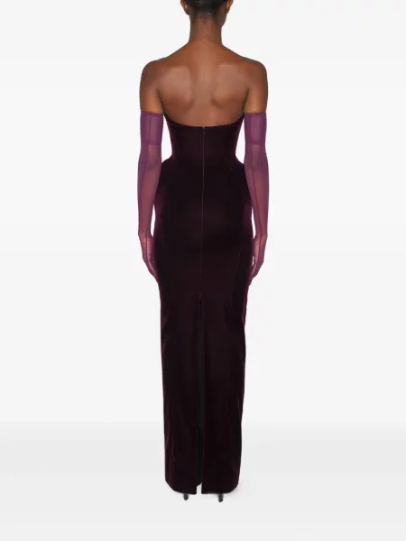 Rochie maxi Mugler fără bretele roșu