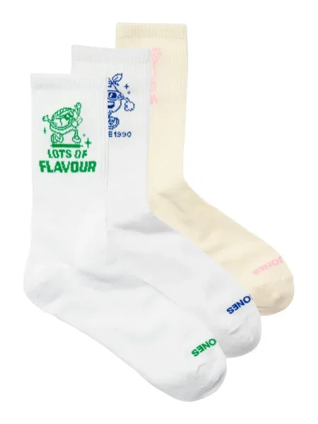 JACK & JONES Nogavice JACFUNNY pastelno rumena bela