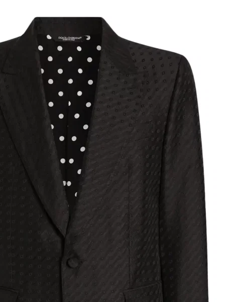 Geacă Dolce & Gabbana din jacard cu un singur rând de nasturi negru