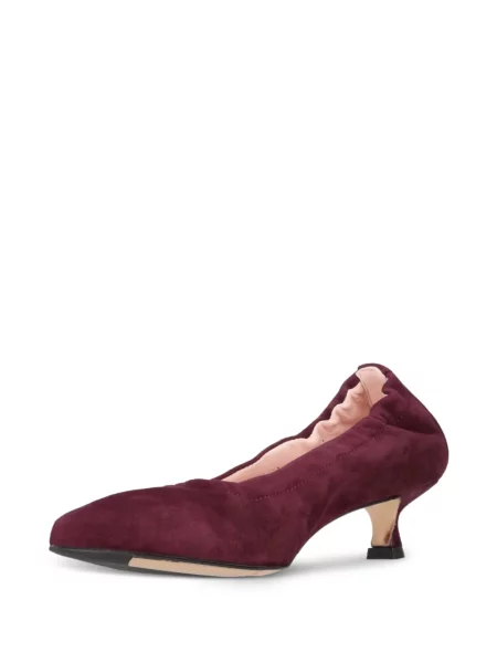 Pantofi cu toc La Rose din piele de căprioară roz