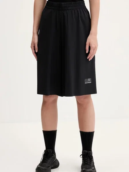 Maison Margiela rövidnadrág sima magas derekú fekete