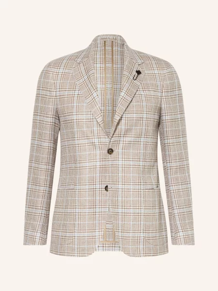 Lardini Sako Extra Slim Fit / černošedá / tmavě modrá béžová