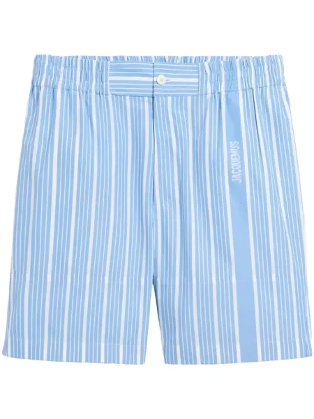 Pruhované kraťasy Jacquemus modré