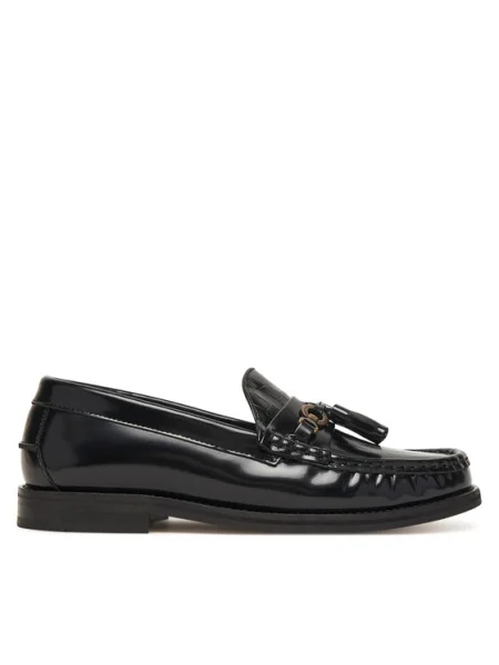Pantofi loafer Barbour din piele cu toc plat negru