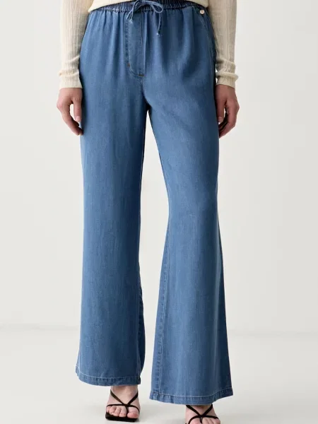 Mos Mosh blugi wide leg pentru femei Karis albastru