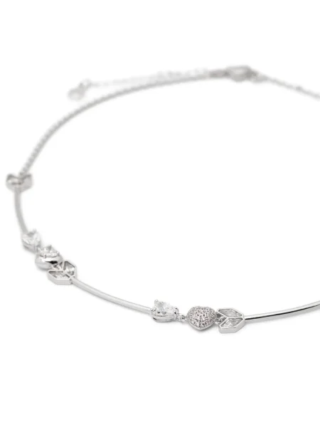 Vėrinys Swarovski su širdelėmis sidabrinė