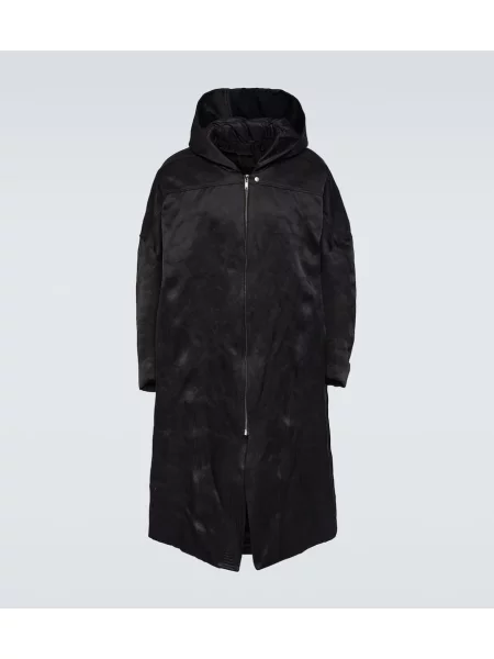 Palton Rick Owens de mătase negru
