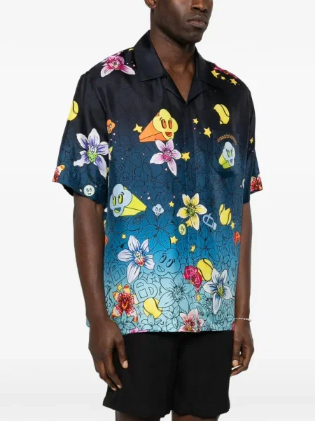 Cămașă Casablanca cu model floral cu imagine negru