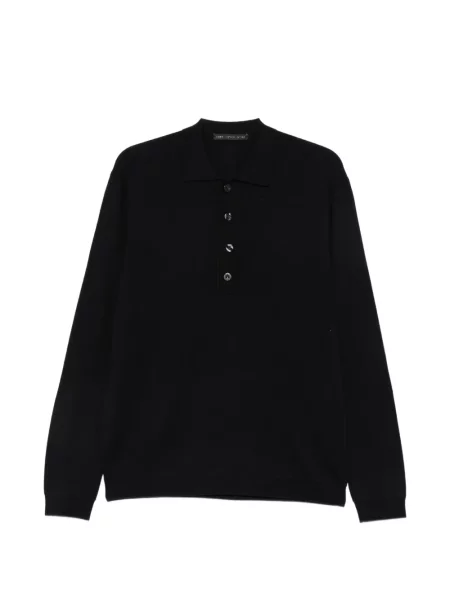 Lung tricou polo Low Brand negru