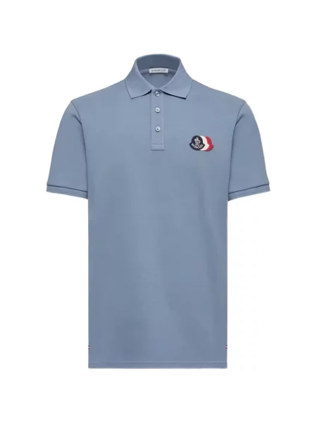 Tricou polo Moncler cu autograf albastru