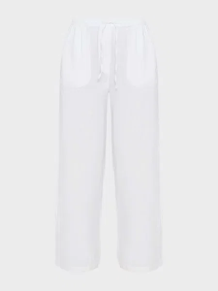 Повсякденні штани PRPY льон/бавовна білий