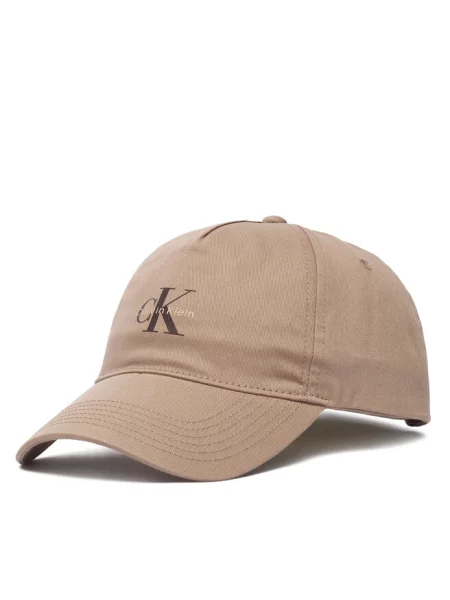 Calvin Klein Czapka z daszkiem Monologo Printed Baseball Cap beżowy
