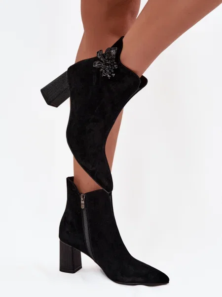 Велурени боти до глезена D&a черно