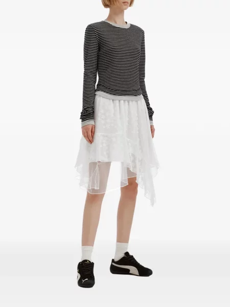 Fusta mini Mini Cream cu imagine alb