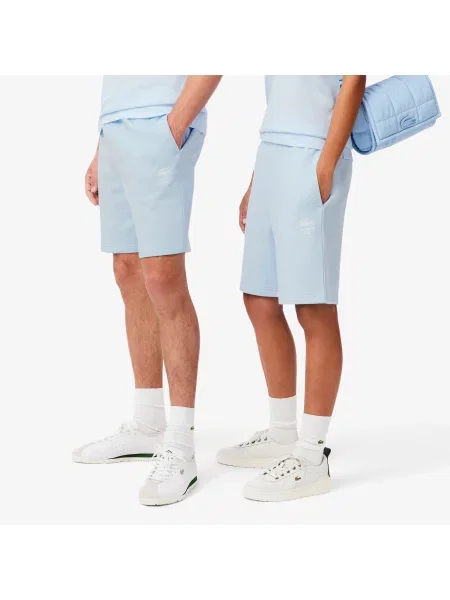 Lacoste Szorty Z Nadrukiem Regular Fit Jasnoniebieskie niebieski