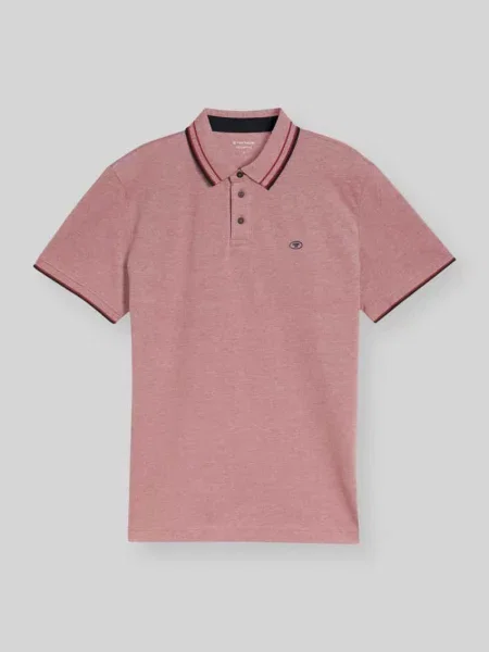 Koszulka polo z czystej bawełny o kroju regular fit Tom Tailor czerwona