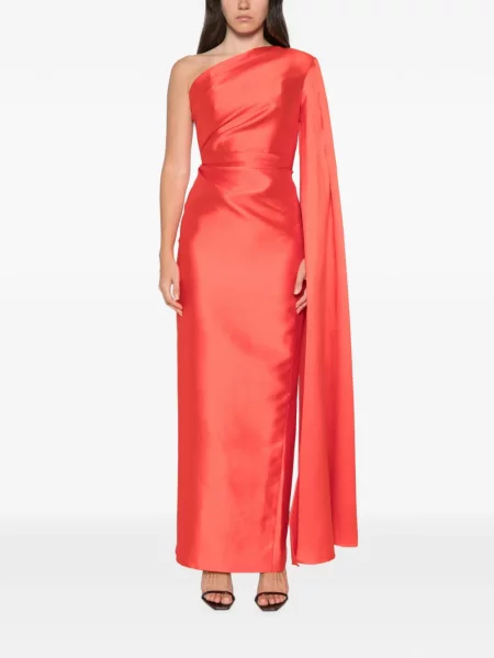 Rochie maxi Solace London cu un umăr gol roșu