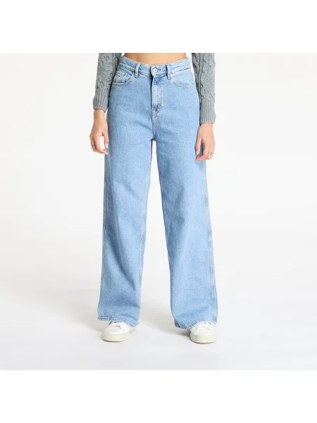 Spodnie Tommy Jeans z wysoką talią niebieskie