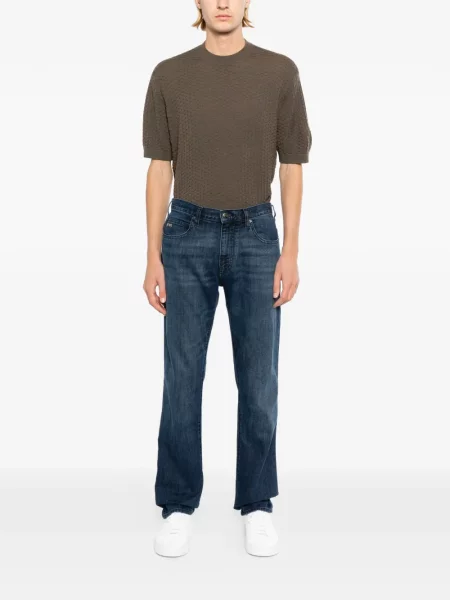 Blugi drepți Emporio Armani albastru