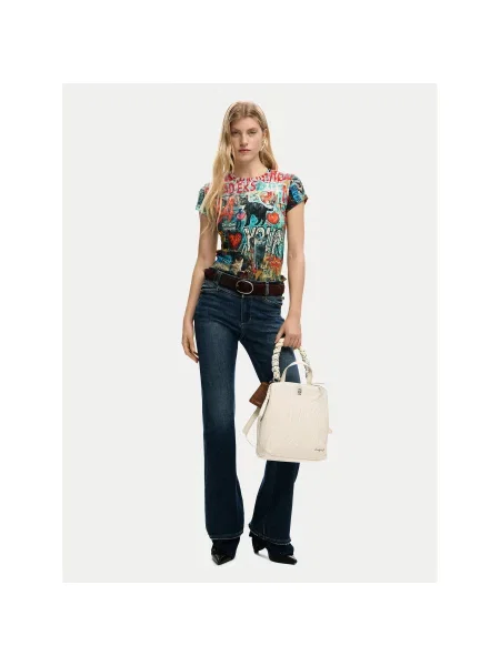 Volnena torba Desigual bež