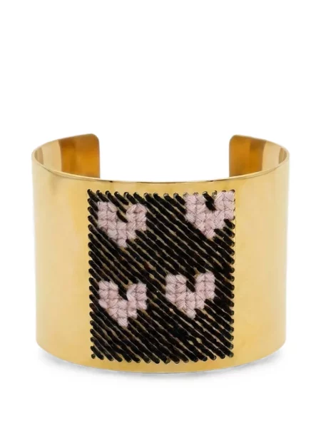 Brăţară L'eight Studio cu broderie cu motiv cu inimi