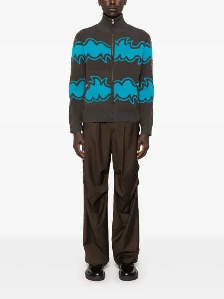 Cardigan Bluemarble din jacard gri