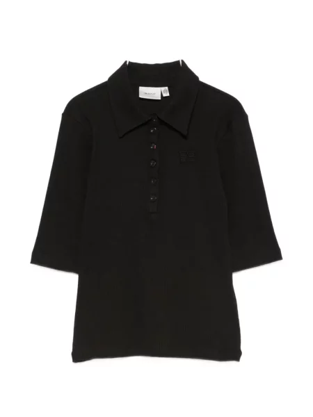Tricou polo Gestuz tricotate negru