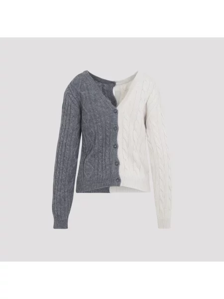 Sweter z golfem Moschino wełniany do golfa szary