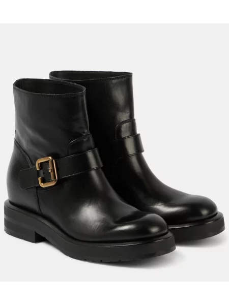 Cizme scurte Chloé din piele negru