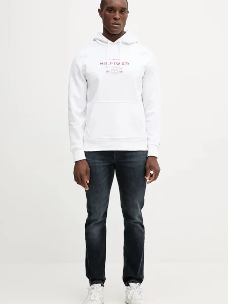 Tommy Hilfiger Hanorac OVAL GRAPHIC | Relaxed fit alb