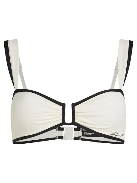 Karl Lagerfeld Sutien costum de baie crem negru