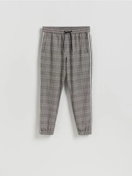 Reserved Pantaloni jogger cu lampasuri gri-neutru gri