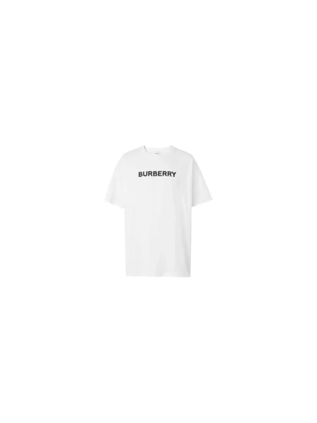 Koszulka Burberry z logo ze sznurkiem klasyczna biała