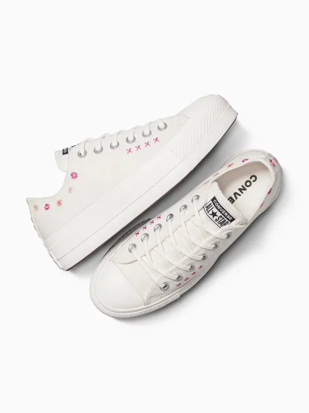 Sneakers Converse Chuck Taylor All Star Lift Floral Embroidery Low Top Egret/ Sugar Berry/ Cactus Bud EUR 37 białe