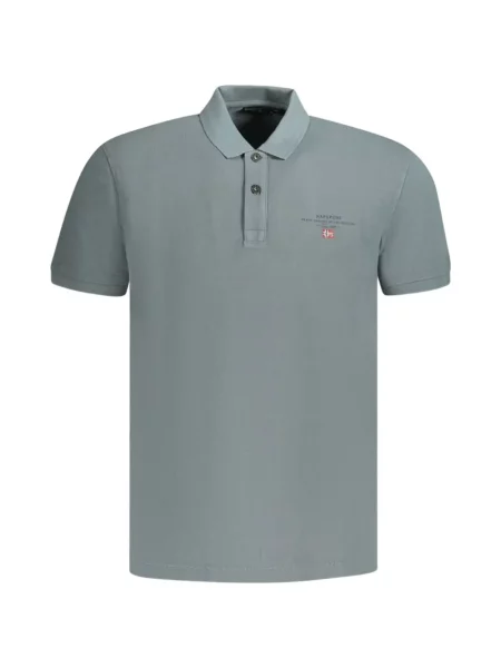 Tricou polo Napapijri cu broderie gri