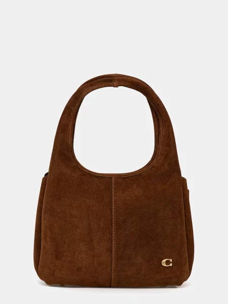 Coach torebka zamszowa Lana brązowy
