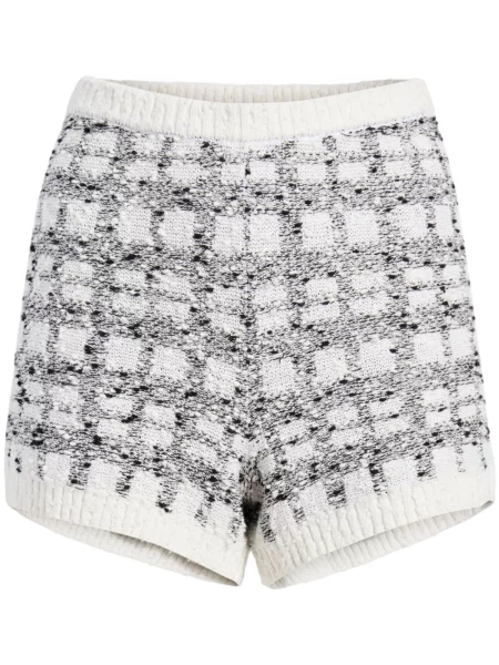 Bouclé pantaloni scurți Cinq A Sept alb
