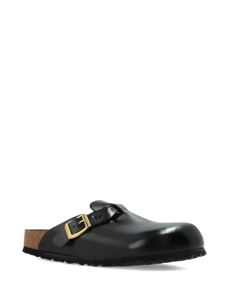Papuci tip mules Birkenstock cu cataramă negru