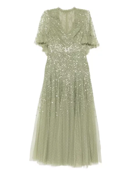 Rochie Needle & Thread cu paiete de costum verde