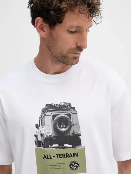 BOSS Orange t-shirt z nadrukiem biały