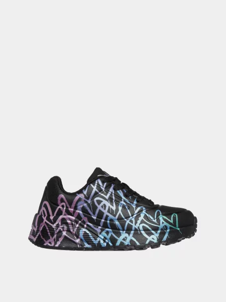 Дитячі Кросівки повсякденні Skechers UNO LITE штучна шкіра чорний