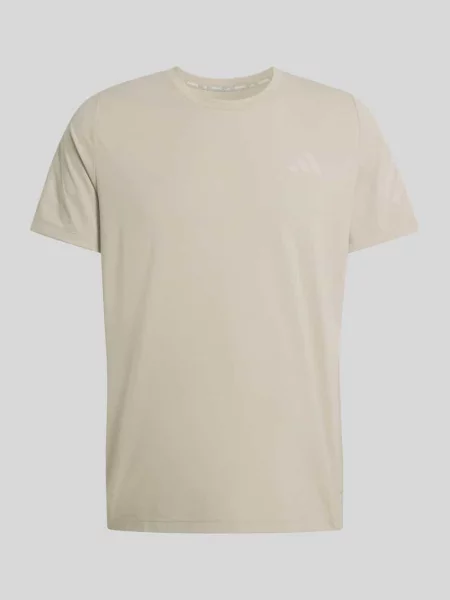 Krój regular fit sportowy t-shirt z wyhaftowanym logo model ADI Adidas Training beżowa