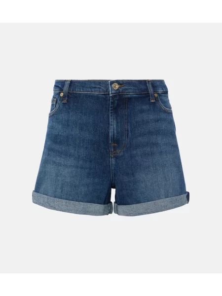 Szorty jeansowe 7 For All Mankind niebieskie