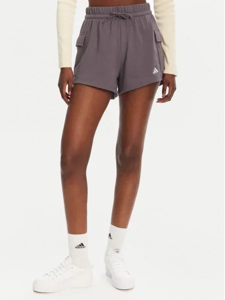 Смугасті спортивні шорти Adidas сірі