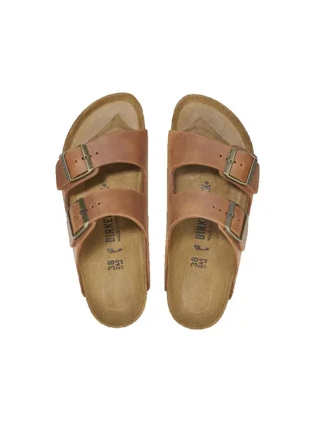 Kožené šľapky Birkenstock hnedá