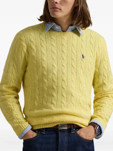 Μικρός κασκέτο Polo Ralph Lauren με χαμηλή μέση υφαίνω διαγωνίως πράσινο